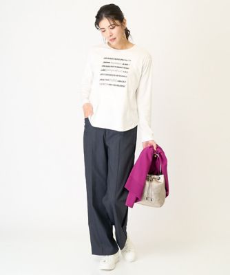 ［日本製］ラメストライプベルベットラインストレートパンツ
