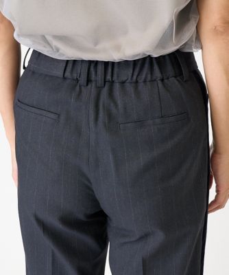 ［日本製］ラメストライプベルベットラインストレートパンツ