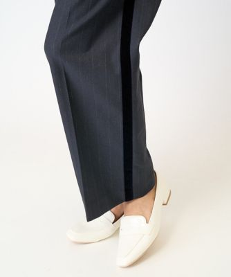 ［日本製］ラメストライプベルベットラインストレートパンツ
