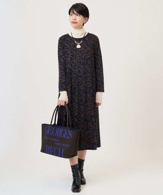 ＜GEORGES RECH　(Women)＞［日本製］ダブルフェイスロゴワンピース