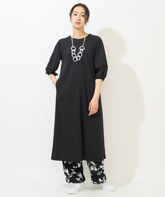 ＜GEORGES RECH　(Women)＞［日本製／接触冷感］ストレッチランタンスリーブナローワンピース