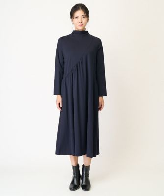 アシンメトリージャージーネックワンピース