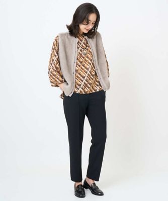 日本製］カットジョーゼットストレッチテーパードパンツ | GEORGES