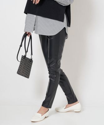 エコレザーストレッチレギンスパンツ
