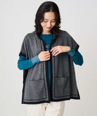 GEORGES RECH (Women)/ジョルジュ レッシュ ダブルジャカードニットポンチョ 92グレー トップス【三越伊勢丹/公式】