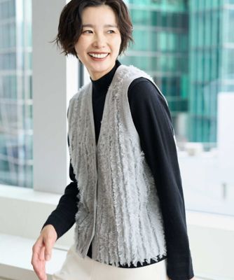 ラメジャカードシャギーニットベスト | GEORGES RECH (Women