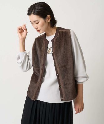 フェイクファーニットベスト | GEORGES RECH (Women)/ジョルジュ