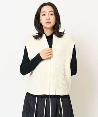 【新品　未使用】ES RECH ニット　ベスト　2点セット ダブルジップハイネックニットベスト | GEORGES RECH (Women