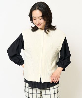 ダブルジップハイネックニットベスト | GEORGES RECH (Women