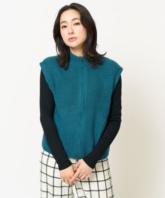 ダブルジップハイネックニットベスト | GEORGES RECH (Women