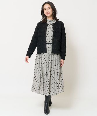 ファンシージャガードツイードニットジャケット