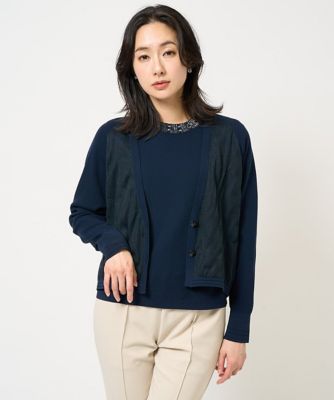 ES RECH / ジョルジュ・レッシュ [アンサンブル対応]シアージャカードショートカーディガン アンサンブル対応]シアージャカードショートカーディガン