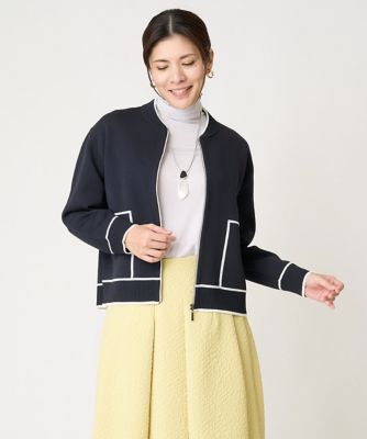 ダブルフェイスショートニットブルゾン