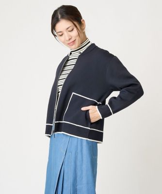 ダブルフェイスショートニットブルゾン
