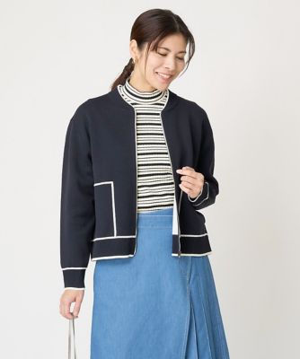 ダブルフェイスショートニットブルゾン