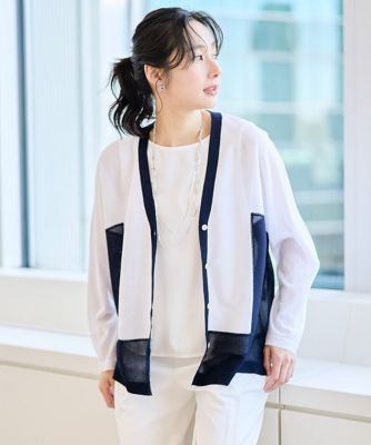 ＜GEORGES RECH　(Women)＞ドルマンスリーブシアーニットカーディガン