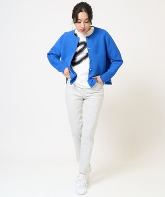 アンサンブル対応］ガーター編クルーネックカーディガン