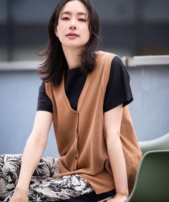 日本製］コットンレーヨンニットベスト | GEORGES RECH (Women