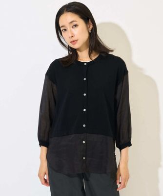 リネンライクコットンシアーカーディガン | GEORGES RECH (Women