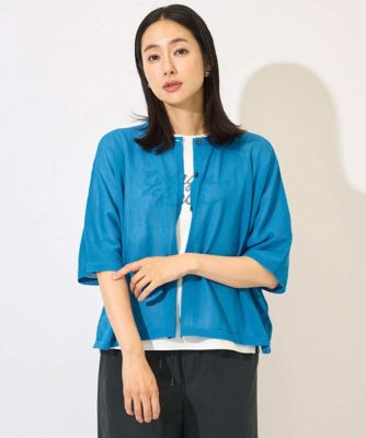 【SALE】GEORGES RECH (Women)/ジョルジュ レッシュ ペーパーヤーンドルマンスリーブカーディガン ブルー55 トップス【三越伊勢丹/公式】
