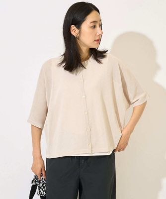 【SALE】GEORGES RECH (Women)/ジョルジュ レッシュ ペーパーヤーンドルマンスリーブカーディガン ホワイト80 トップス【三越伊勢丹/公式】