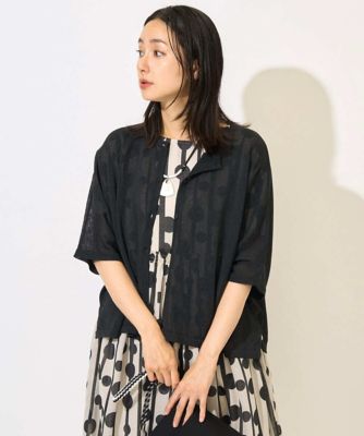 【SALE】GEORGES RECH (Women)/ジョルジュ レッシュ ペーパーヤーンドルマンスリーブカーディガン ブラック94 トップス【三越伊勢丹/公式】