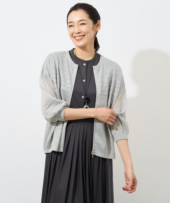 ＜GEORGES RECH　(Women)＞シアーニットジップアップカーディガン
