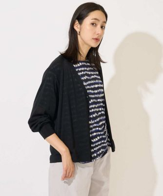 【SALE】GEORGES RECH (Women)/ジョルジュ レッシュ アイレット8分袖カーディガン ブラック94 トップス【三越伊勢丹/公式】