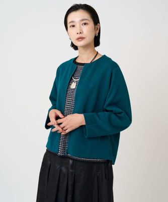 ＜GEORGES RECH　(Women)＞［セットアップ対応］ノーカラージャージージップ羽織