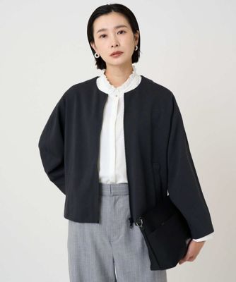 GEORGES RECH (Women)/ジョルジュ レッシュ [セットアップ対応]ノーカラージャージージップ羽織 93ダークグレー コート・ジャケット【三越伊勢丹/公式】