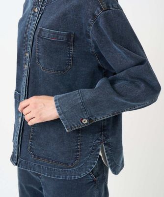 セットアップ対応］ノーカラージャージーデニムジャケット | GEORGES 