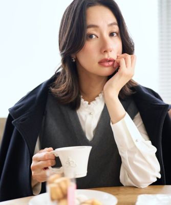 ＜GEORGES RECH　(Women)＞スーパー１００ミドルスタンドカラーウールコート