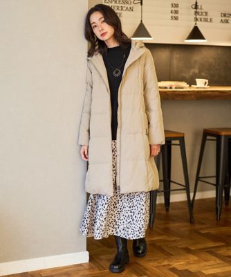 【美品】45rpm　リブニット ダウンコート 馬革　ゴールド　M PONTELAND／ポントランド】リバーシブルダウンコート