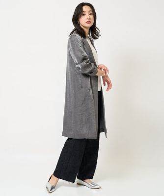 メタリックツイルロングコート
