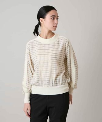 ＜HIROKO KOSHINO (Women)＞先染めチェックリブジョイントプルオーバー／日本製