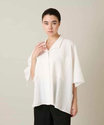 ＜HIROKO KOSHINO (Women)＞ダブルポケットサッカーライクシャツ　／日本製／洗える