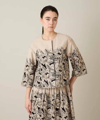 ＜HIROKO KOSHINO (Women)＞カットワークフラワーブラウス　／洗える