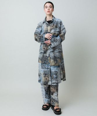 HIROKO KOSHINO / ヒロココシノ アートプリントデザインロングシャツ/日本製 アートプリントデザインロングシャツ／日本製 | HIROKO KOSHINO