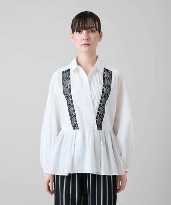nowos カシュクールブラウス　2017ss 幻 刺繍アクセントカシュクールブラウス／洗える | HIROKO KOSHINO (Women
