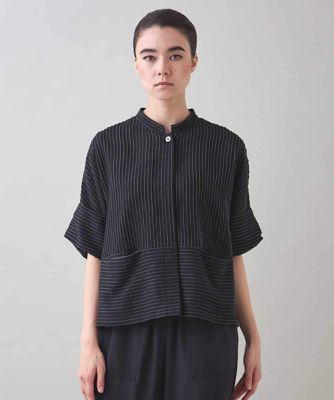 9万★ヒロココシノ★美ラインピンストライプサマージャケット40ブラック タックジャカードストライプブラウス ／日本製 | HIROKO KOSHINO