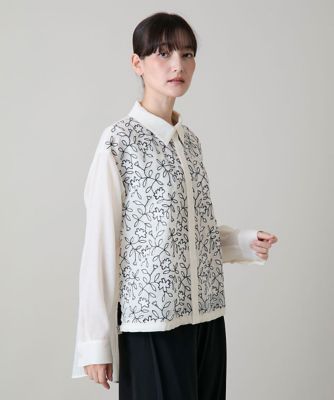 ボタニカルエンブロイダリーレースブラウス ／日本製／洗える | HIROKO