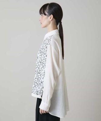 ボタニカルエンブロイダリーレースブラウス ／日本製／洗える | HIROKO