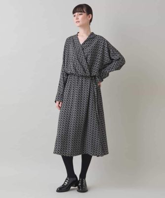 ＜HIROKO KOSHINO (Women)＞バックジョーゼットカシュクールワンピース／日本製