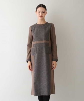 ＜HIROKO KOSHINO (Women)＞【日本製】ウールチェックジョイントワンピース