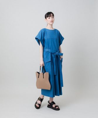 デニムライクデザインワンピース　／日本製