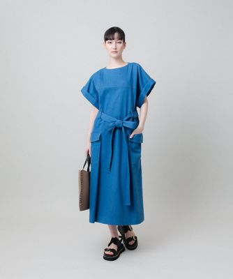 デニムライクデザインワンピース　／日本製