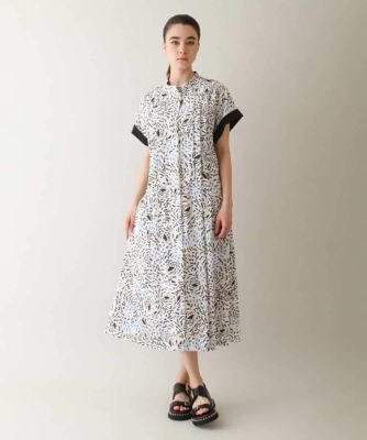 HIROKO KOSHINO (Women)/ヒロココシノ プリーツタック切り替えデザインワンピース　／日本製