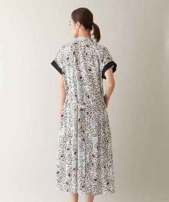 プリーツタック切り替えデザインワンピース　／日本製