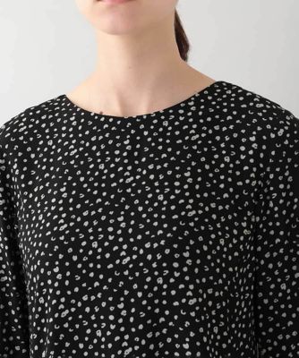 HIROKO KOSHINO レオパード柄長袖シャツ　日本製 HIROKO KOSHINO レオパード柄長袖シャツ日本製