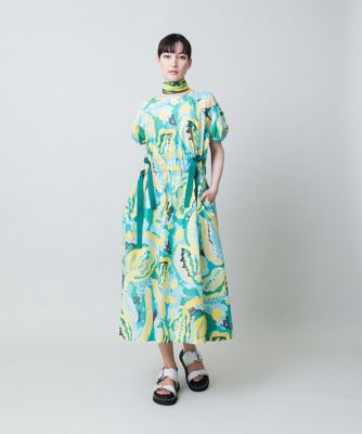 アーティスティックプリントワンピース　／日本製